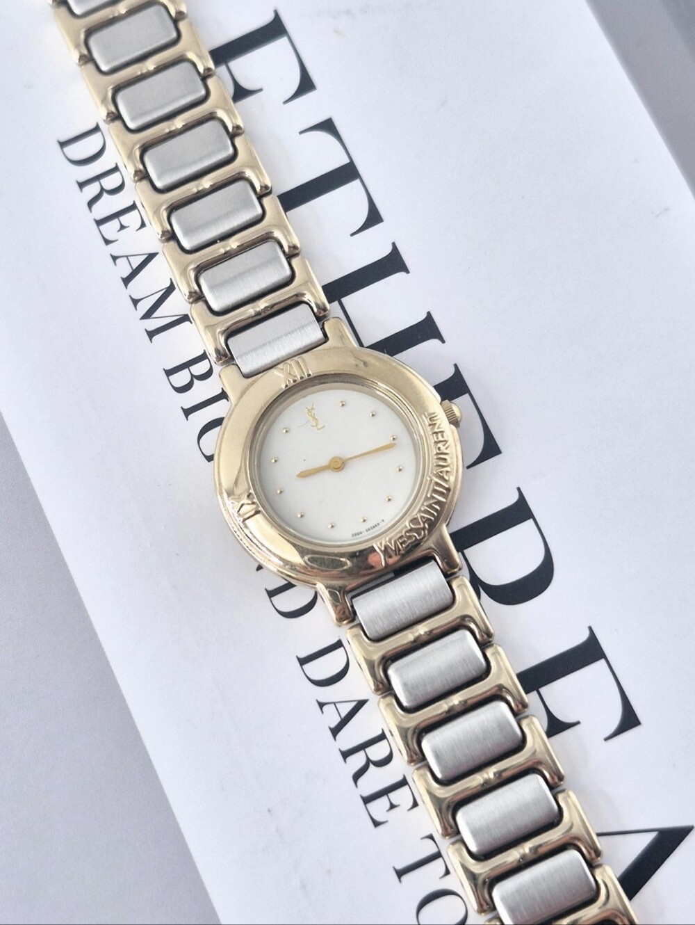 Vintage 90s YSL Two Tone Watch